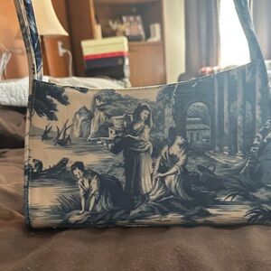 Elegant Blue and Cream Women's Bag